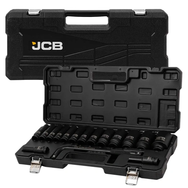 Набор головок ударных глубоких с Г-образным воротком 1/2''16пр.(6-гр)(10,12,13-17,19,21,22,24,27,30,32мм,36мм-12гр),в пласт.кейсе