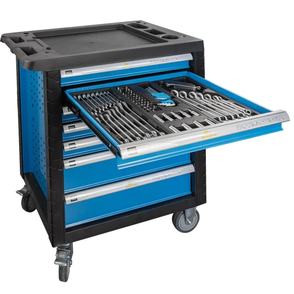 Тележка инструментальная 7-и полочная с набором инструментов 272пр