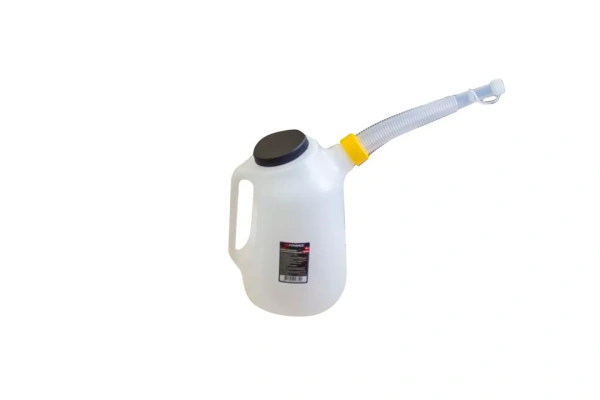 Емкость мерная пластиковая для заливки масла с крышкой, 6л Емкость мерная пластиковая для заливки масла с крышкой, 6л