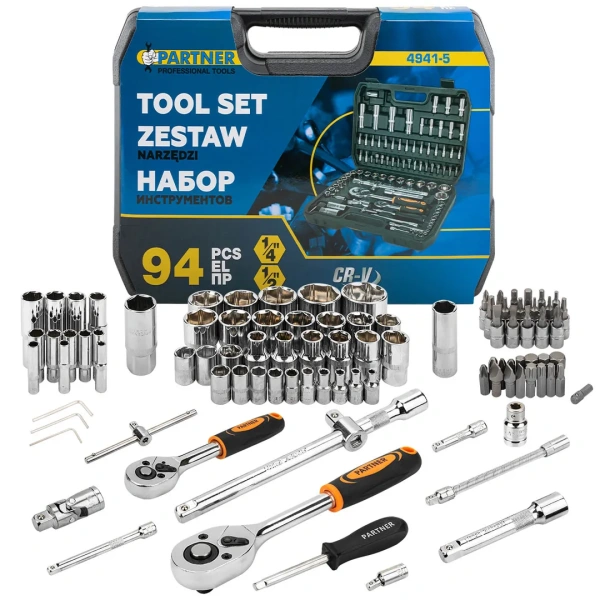 Набор инструментов 94 пр.1/4''&1/2''(6-гран)(4-32мм)