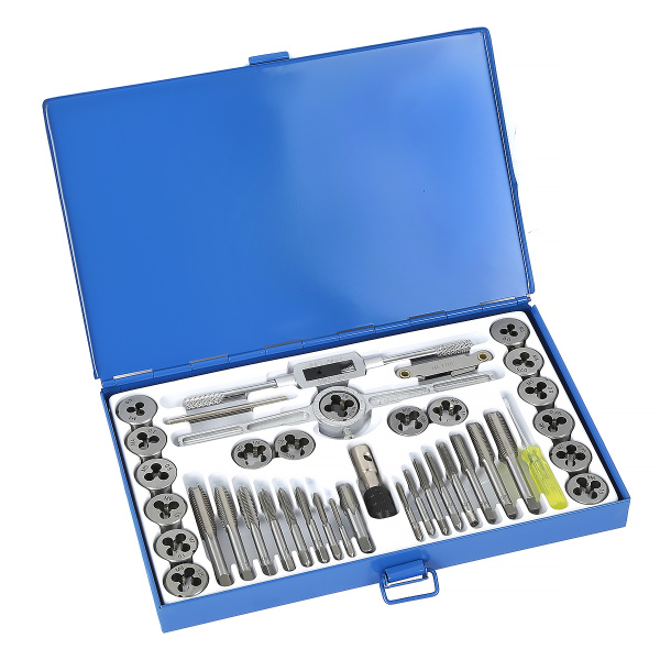 Набор метчиков и плашек Car-Tool CT-W040 (40 предметов, М3-М12, метрическая резьба)