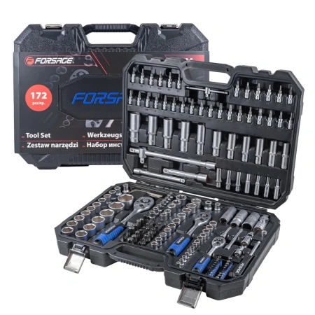 Набор инструментов 172пр. 1/4'', 3/8'', 1/2''(6гр.)(4-32мм)