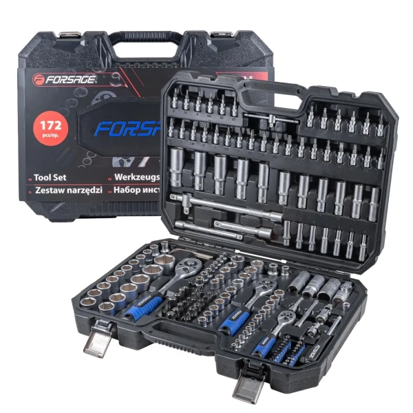 Набор инструментов 172пр. 1/4'', 3/8'', 1/2''(6гр.)(4-32мм)