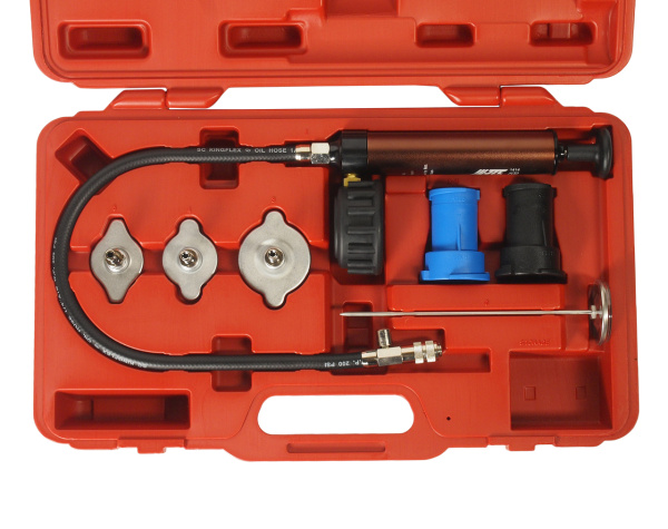 Набор инструментов для тестирования герметичности системы охлаждения JTC 1414 (7 предметов в кейсе)