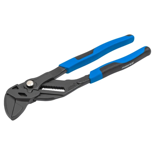 Пассатижи переставные сантехнические с кнопкой фиксации и плоским параллельным захватом Cr-V 250мм, на блистере