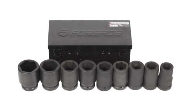 Набор головок ударных глубоких 9 пр, 1'', 6гр.(27, 30, 32, 33, 36, 38, 41, 46, 50мм), в кейсе