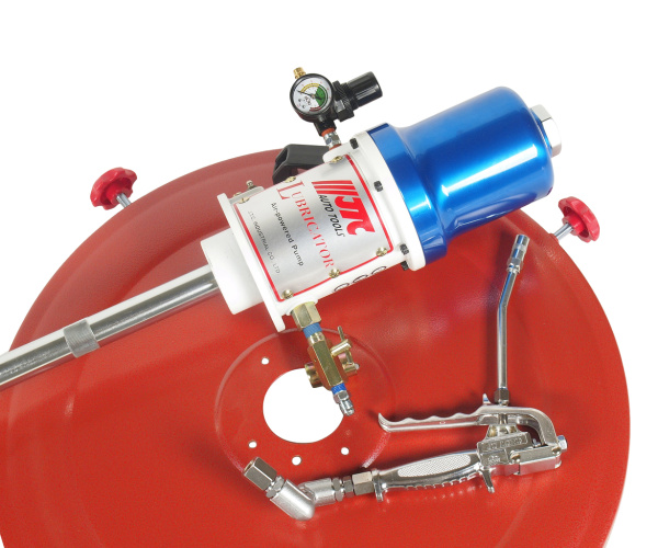 Нагнетатель смазки пневматический JTC 4254 (солидолонагнетатель, 200 л, 30 г/ход, шланг 6 м)