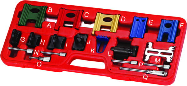 Фиксатор распредвала для установки фаз ГРМ универсальный JTC 1548 (19 предметов в кейсе)