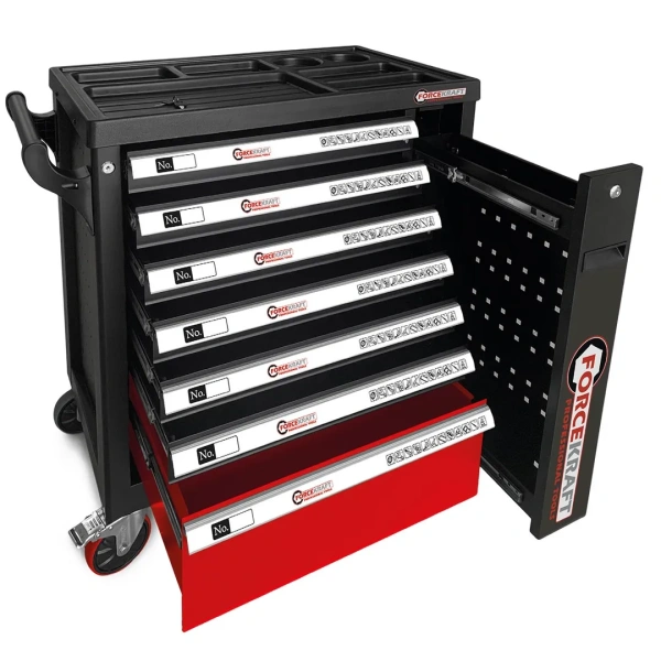 Тележка инструментальная 7-и полочная с набором инструментов 274пр и дополнительной боковой секцией 810х480х850мм
