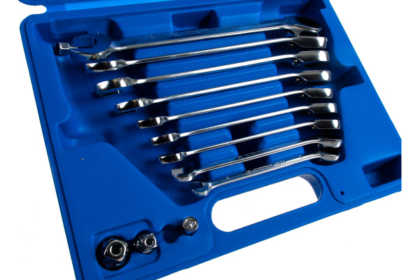 Набор комбинированных трещоточных ключей, 8-19 мм, кейс, 13 предметов KING TONY 13213MR