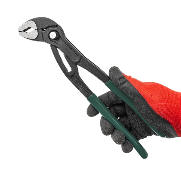 Пассатижи переставные сантехнические с кнопкой фиксации Cr-V 12''-300мм, на блистере