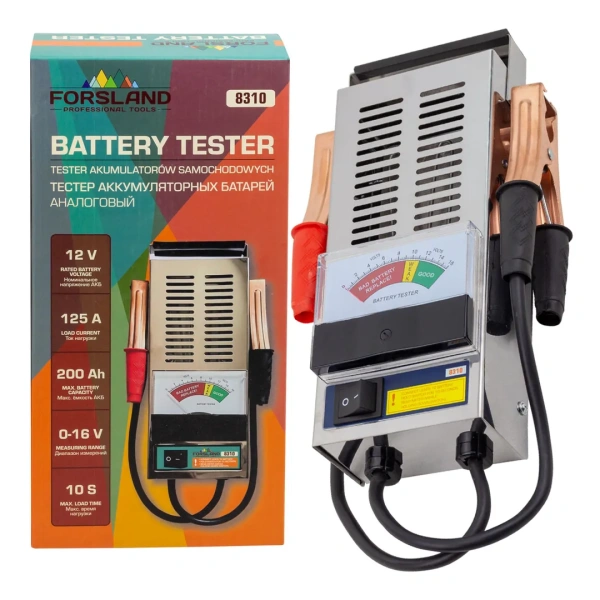 Тестер аккумуляторных батарей аналоговый 12V, 125A, 200Ah