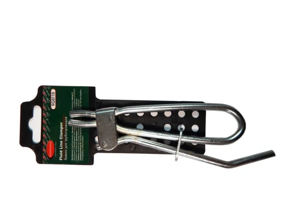 Зажим металлический для шлангов и патрубков, на пластиковом держателе