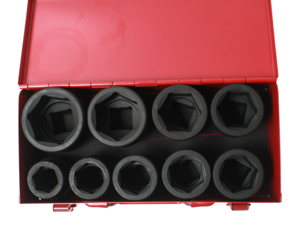 Набор головок торцевых 6-ти гранных ударных JTC J809M (1", 27-50 мм, 9 предметов в кейсе)