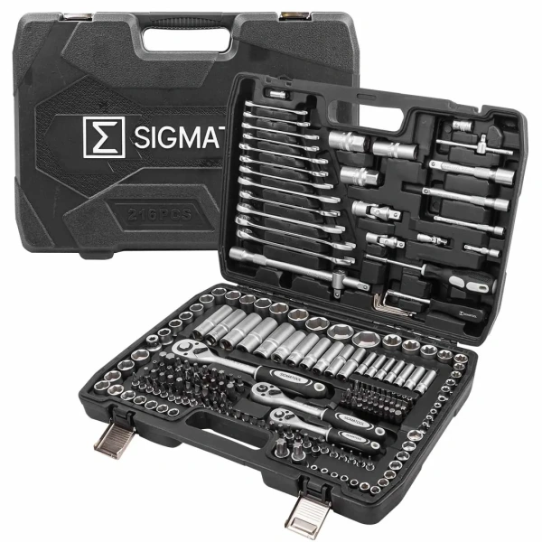 Набор инструментов 216пр. 1/4'', 3/8'', 1/2''(6гр.)