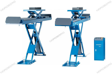 Подъемник ножничный для сход-развала NORDBERG N635-4,5 (4,5 т, 380 В, 2 уровня, с авар. опусканием, синий/серый)
