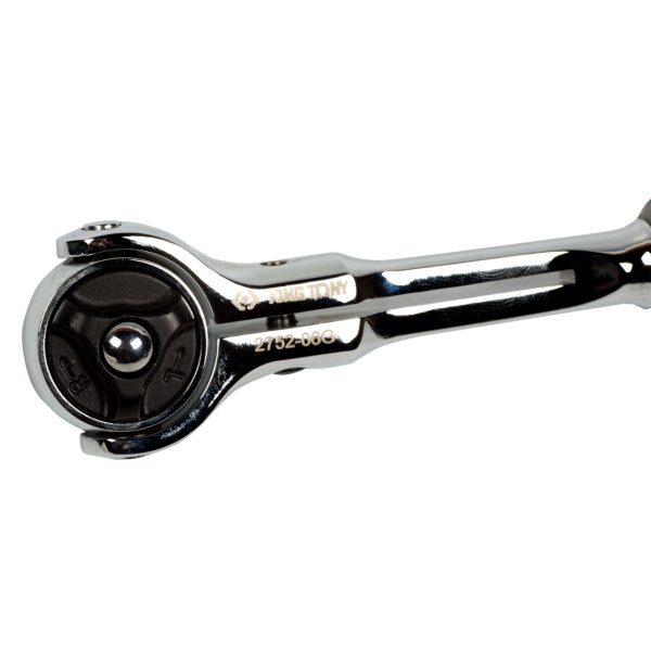 Трещотка 1/4"150 мм, 72 зубца, дисковый механизм, поворотная голова с кнопкой KING TONY 2752-06G