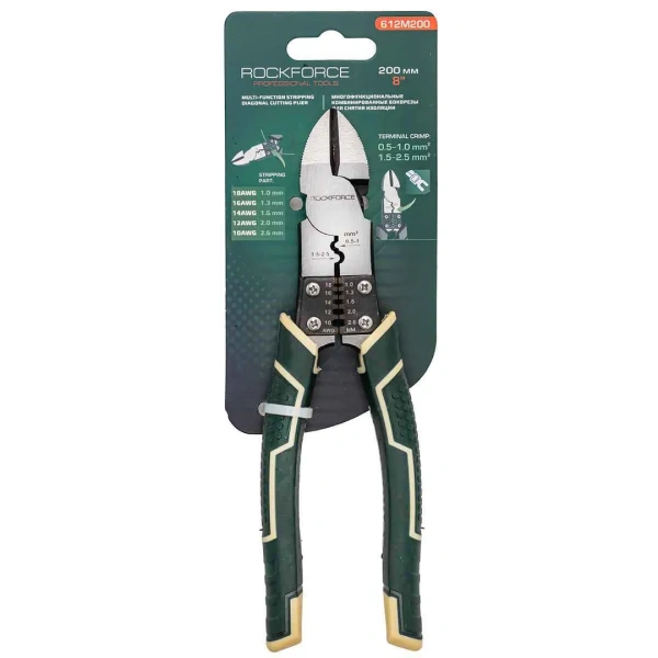 Бокорезы+обжимка/съемник изоляции 200мм, на блистере