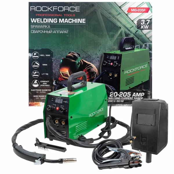 Сварочный аппарат (3.7кВт, 230В, диаметр электрода - 1.6-3.2мм, диаметр проволоки - 0.8-1мм, сварочный ток - 20-205А)