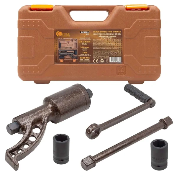 Гайковерт ручной с редуктором 1''(Головки-32мм и 33мм, длина-310мм, передаточное число 1:68, 6200 Н/м)