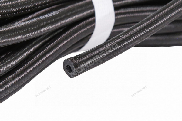 Шланг топливный резиновый в оплетке 4мм бухта 15м NORDBERG H0409NBR-BR_15