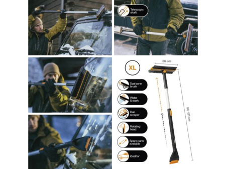 Щетка для снега 96-121см телескоп. со скребком X-series FISKARS