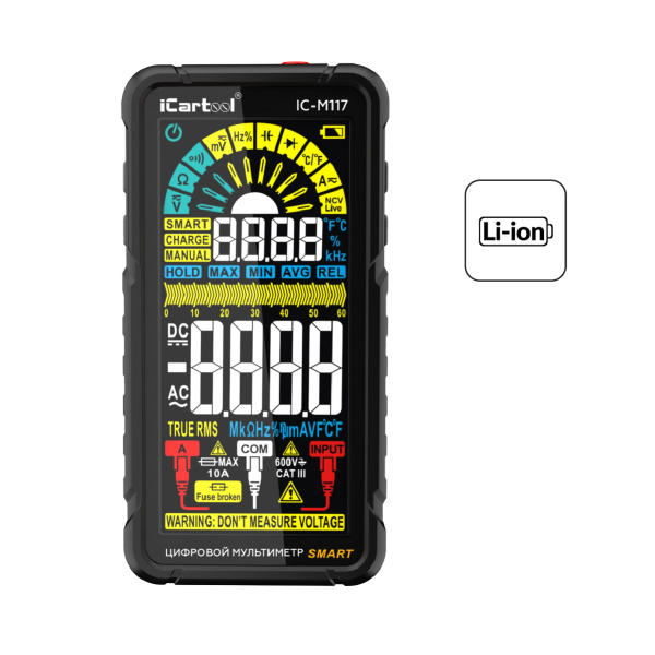 Смарт мультиметр цифровой на аккумуляторе iCartool IC-M117