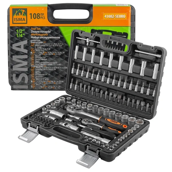 Набор инструментов 108пр. 1/4'', 1/2''(6гр.)