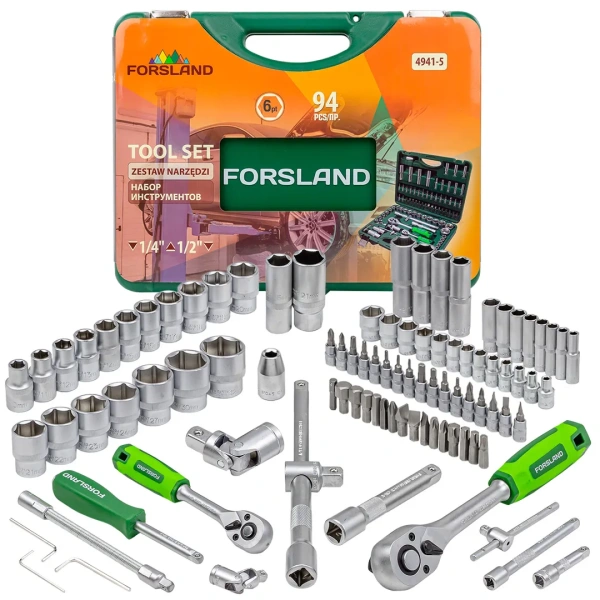 Набор инструментов 94 пр.1/4'',1/2''(6гр.)(4-32мм)