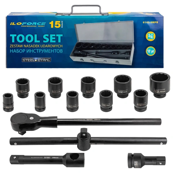 Набор инструментов 15пр. 3/4''(12гр.)
