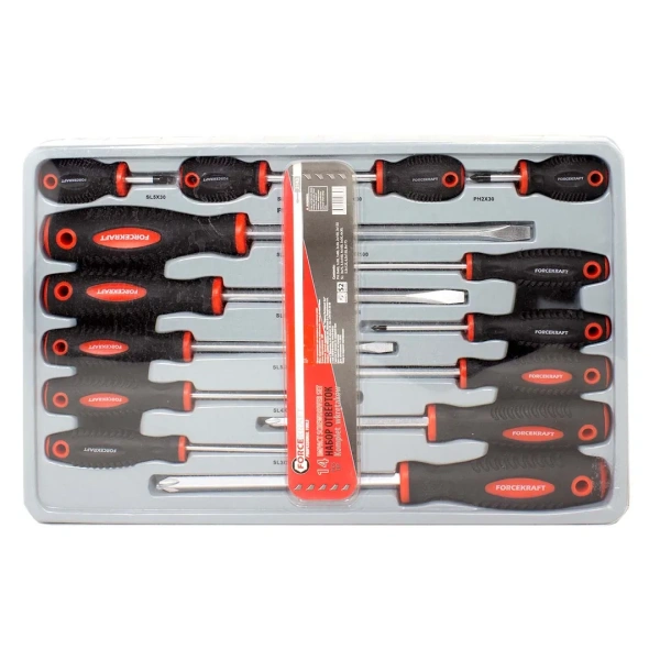 Набор отверток магнитных ''Profi''S2, 14пр.(PH:0x60, 1x30, 1x80, 2x30, 2х100,3х150мм, SL:3x75, 3.5x100, 4x100, 5x30, 6x30, 5.5х125, 6.5х150, 8х175мм)в