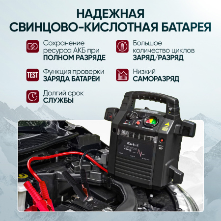 Пусковое устройство iCartool IC-CBL36 (12/24В, 36 000 мАч, мин. 12v1100A/24v500A макс. 12v2200A/24v1100A)