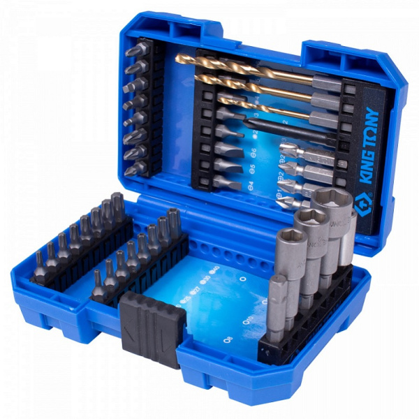 Набор вставок-бит KING TONY 1045MR для шуруповерта, 45 предметов
