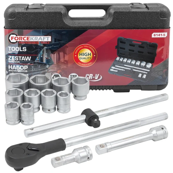 Набор инструментов 14пр. 3/4''6гр.(22,24,27,30,32,36,38,41,46,50), в кейсе