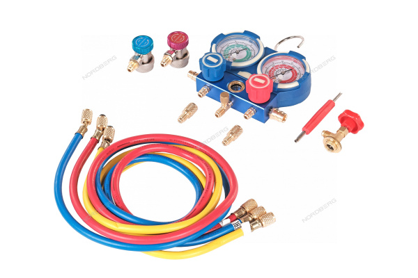 Коллектор манометрический со шлангами и муфтами в кейсе NORDBERG NFG30K