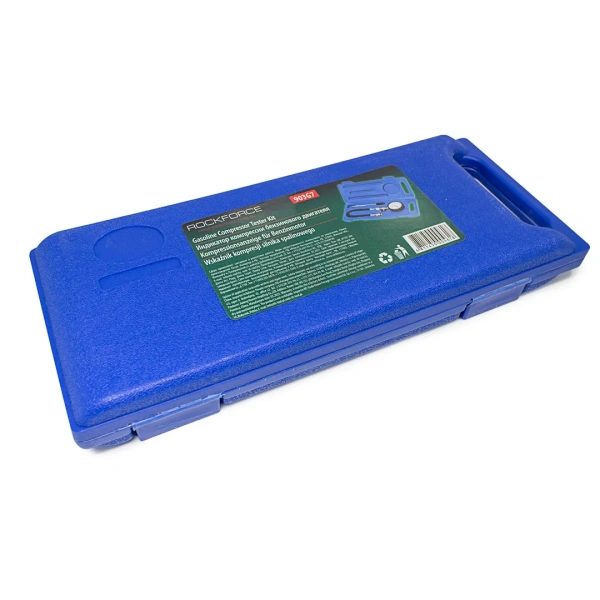 Индикатор компрессии бензинового двигателя Profi (0-21Bar, М14, М18 + жесткий прижимной адаптер-переходник) 3пр., в кейсе