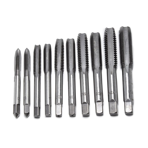 Набор метчиков дюймовых 10пр.(1/4-20,1/4-18,5/16-18,5/16-24,3/8-16,3/8-24,7/16-14,7/16-20,1/2-13,1/2-20), блистере