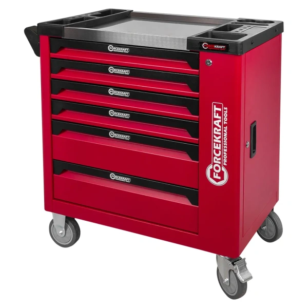 Тележка инструментальная 6-и полочная с набором инструментов 245пр и дополнительной боковой секцией