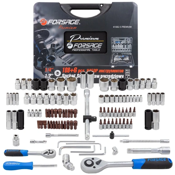 Набор инструментов 108+6пр.1/4''1/2''(6гр.)+(гол.-бита1/4'':T40