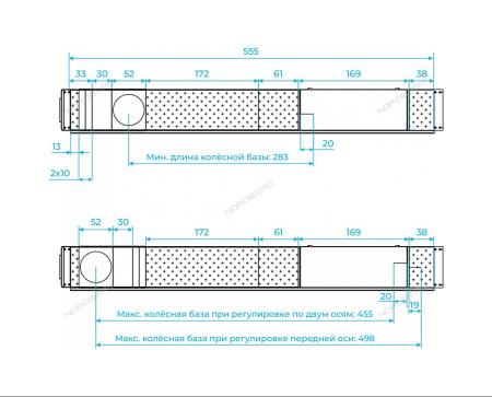 Подъемник четырехстоечный NORDBERG 4465B (6,5 т, для сход-развала, синий)