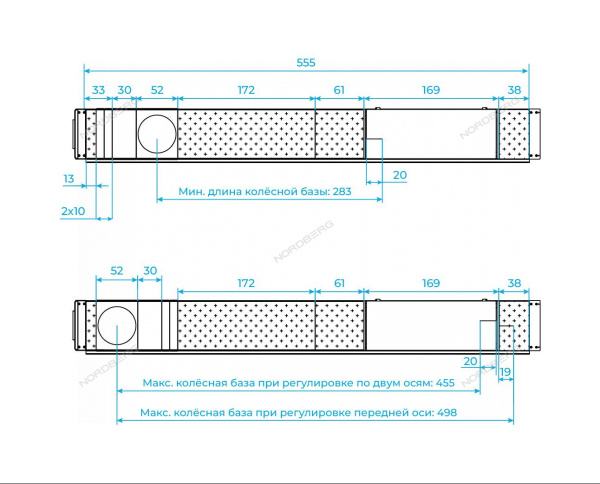 Подъемник четырехстоечный NORDBERG 4465B (6,5 т, для сход-развала, синий)