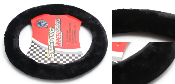 Чехол руля HL-372BK-M (пушистая)