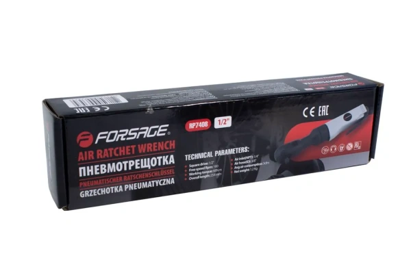 Пневмотрещотка 68Нм, 1/2''(потребление 77л/мин, 160 об/мин, L-254мм,6.3Bar,штуцер 1/4'')