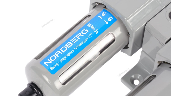 Фильтр воздушный с редуктором и лубрикатором PRO, 1/2" NORDBERG NP8434