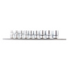 Licota TBS-22004 Набор торцевых головок 3/8" 12 гр. 5/16"-13/16" 9пр. на линейке