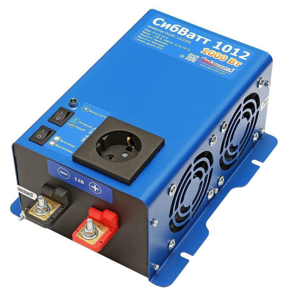 СибВатт 1012 инвертор, преобразователь напряжения DC/AC, 12В/220В, 1000Вт