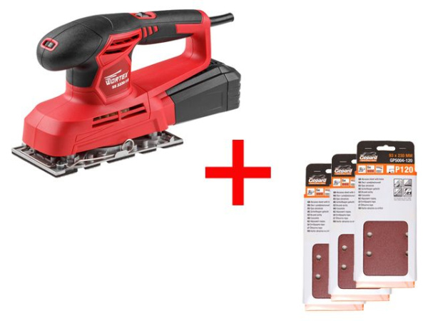 Виброшлифмашина WORTEX SS 2230-1 E в кор. + АКЦИЯ! Шлифлисты Gepard в подарок! (15 шлифлистов Gepard в подарок!)