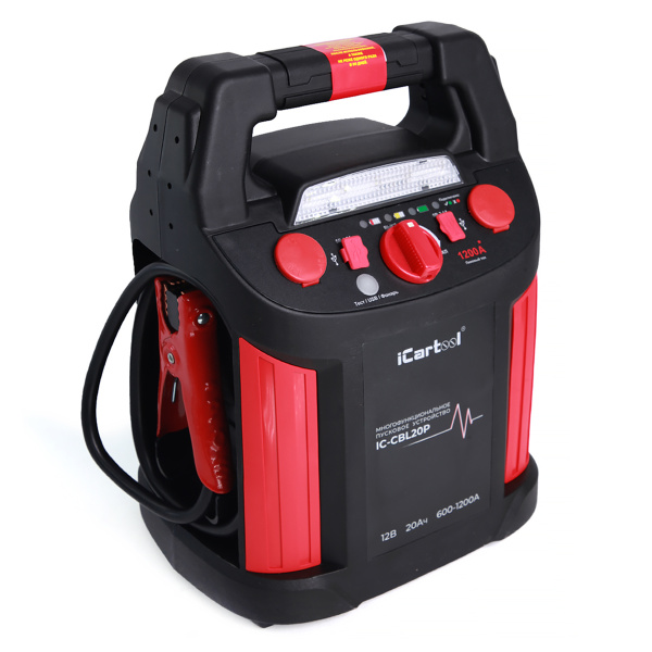 Пусковое устройство с компрессором iCartool IC-CBL20P (12 В, 20 000 мАч, 600/1200 А)
