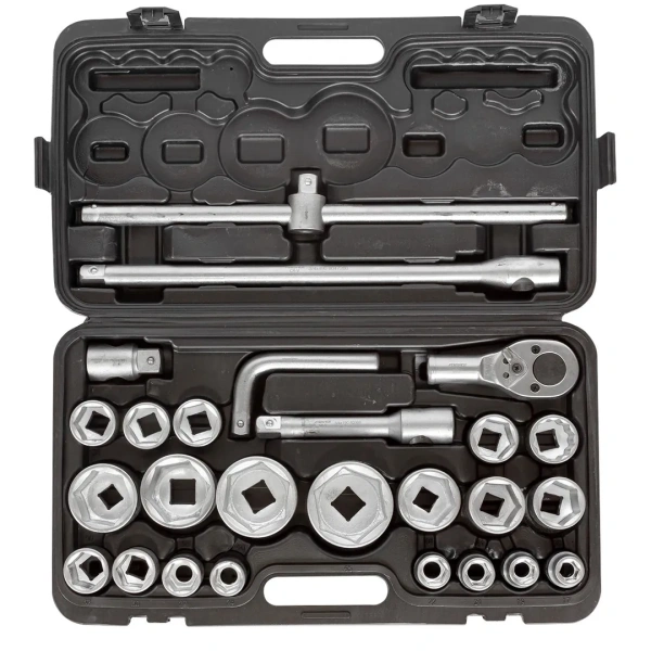 Набор инструментов 26пр, 3/4'' 1''(6гр.)(17,19,21,22,24,27,30,32,33,34,35,36,36-12гр,38,41,46,50мм,1'':55,60,65мм)