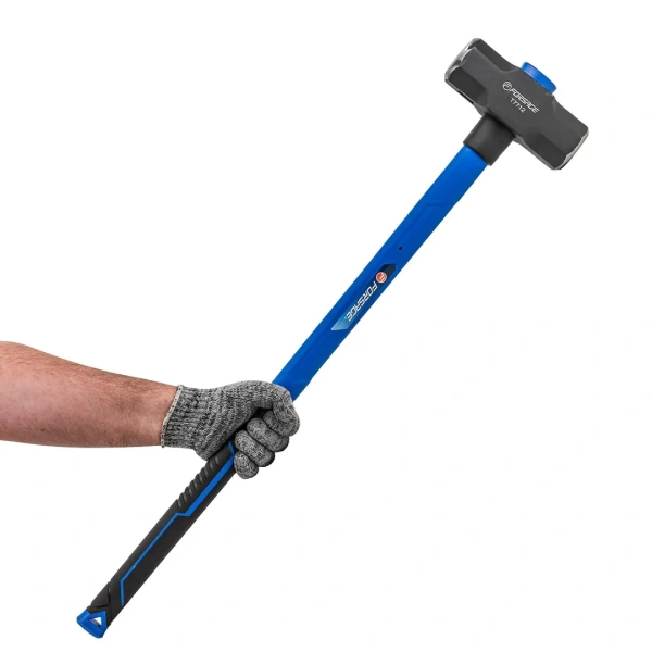 Кувалда с фиберглассовой ручкой и резиновой противоскользящей накладкой (5400г,L ручки-800мм)